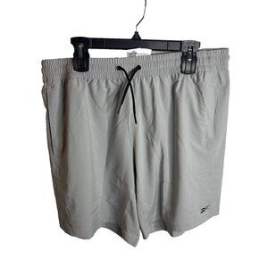 Reebok Mens Regular-Fit Moisture-Wicking 9" Woven Drawstring Shorts Pure Grey XL